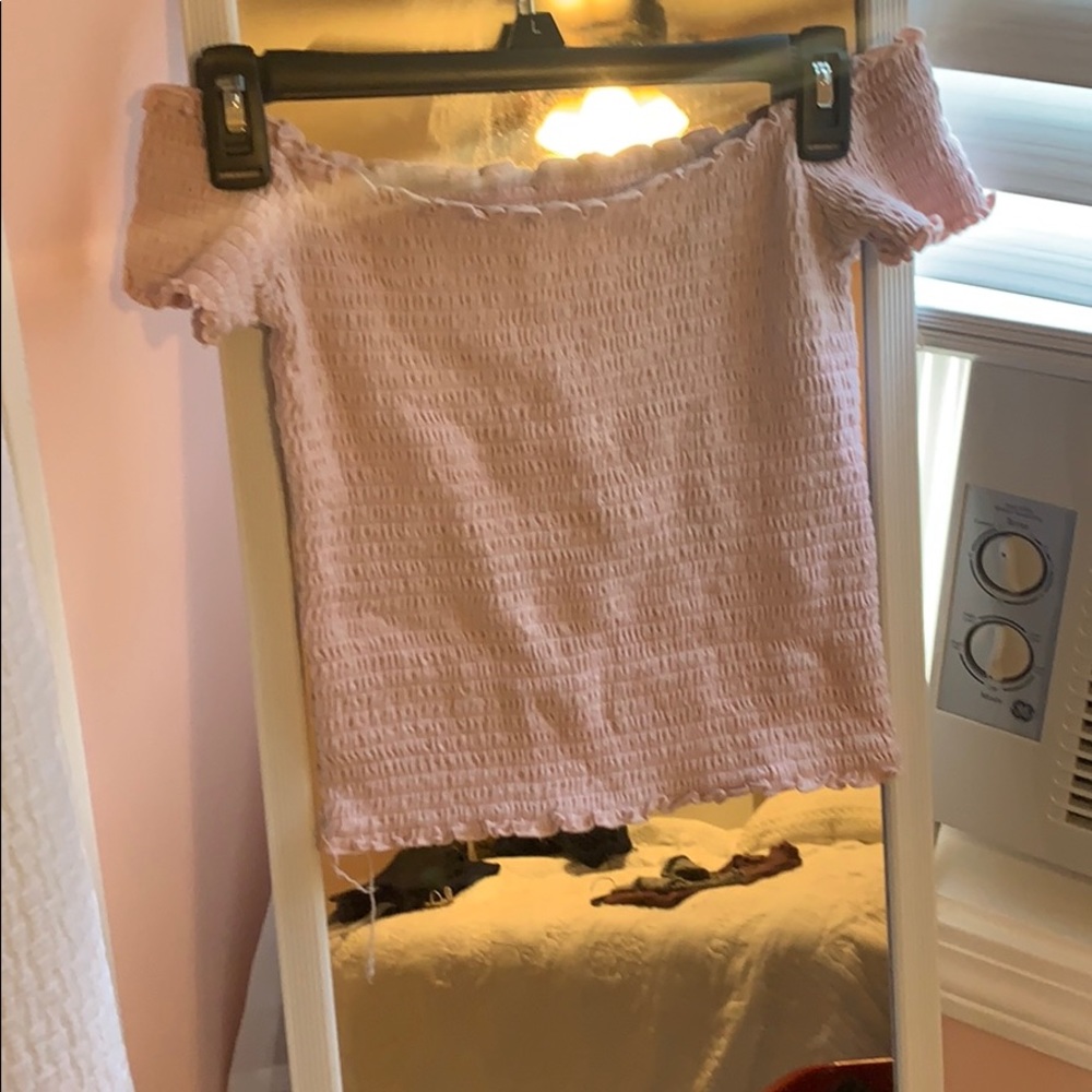 Hollister pink off the shoulder tube top shirt